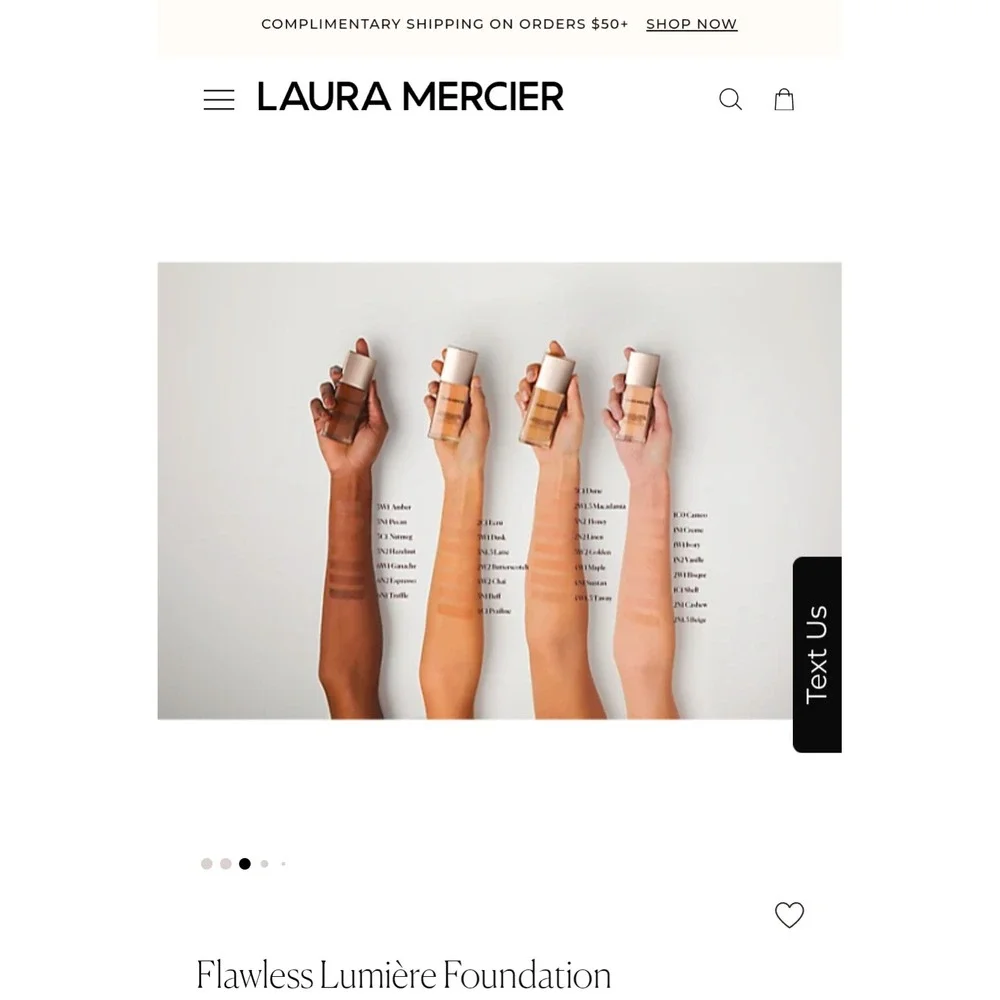 NIB Laura Mercier Real Flawless Weightless Perfecting Foundation 2N1 Cashew 1oz